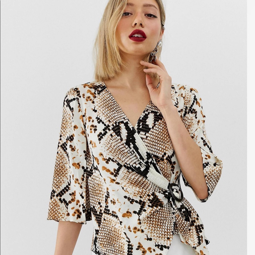 River Island Python Print Top- Petite 6